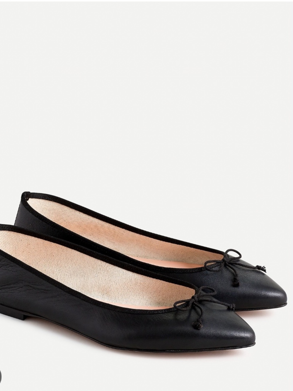 (NWOT) NEW, JCREW BLACK LEATHER GEMMA BALLET FLATS